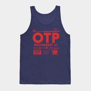 Vintage Bucharest OTP Airport Code Travel Day Retro Travel Tag Romania alt Tank Top